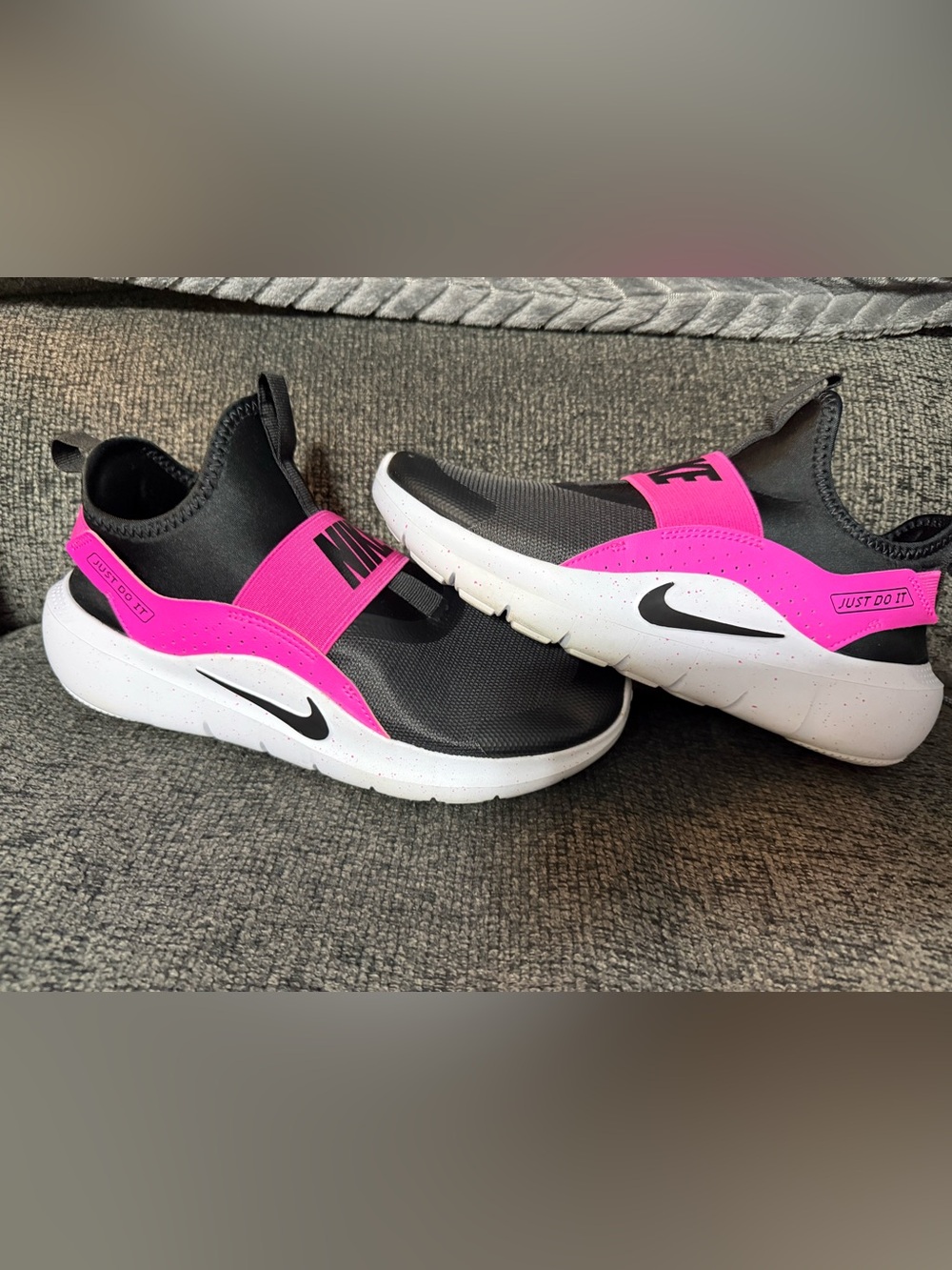 Nike Kids Black & Hot Pink Slip-On Athletic Sneakers